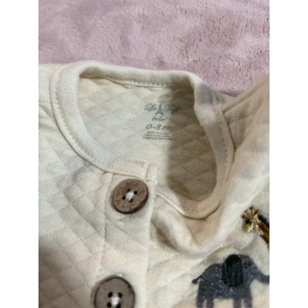 Le Top Bebe Cream Nude 3 Piece Set Unisex Beanie Hat‎ Pants And Quilted Jacket